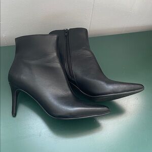 Black Leather Ankle Boots